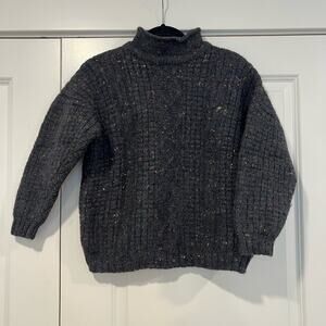 Patrick Malin Donegal Ireland Women's Grey Turtleneck Hand Loomed Ireland Size L